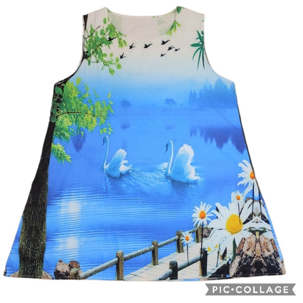 Quirky One Size Dress Swans - fun unusual